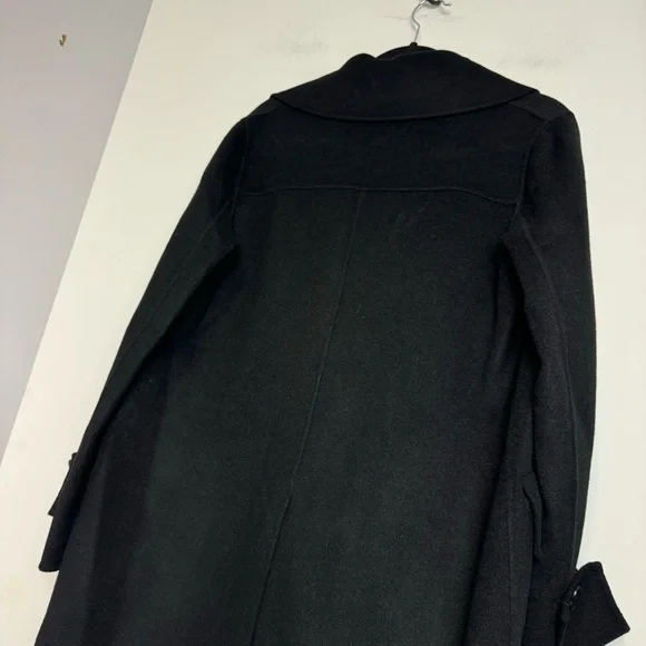 NWT Massimo Dutti Black Double Breasted Pocket Wool Blend Jacket Coat Sz Small - Picture 13 of 16